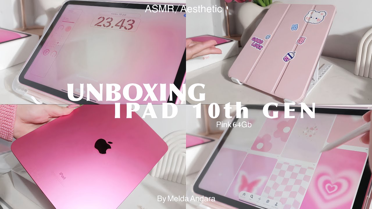 UNBOXING IPAD GEN 10TH PINK | ASMR/AESTHETIC 🤍🎀✨ || Melda Andara