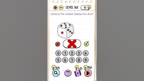 level 163 brain test walkthrough|what is the number below the dice.