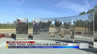 Teenagers confess to vandalizing Onslow Co. Public Safety Memorial, sheriff's office says