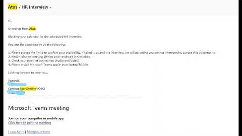 ATOS||SYNTEL HR INTERVIEW MAIL