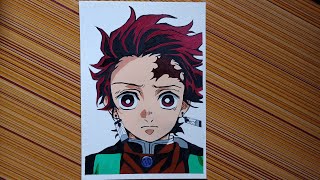 How to draw Tanjiro Kamado|Demon slayer|#youtube #demonslayer #tanjiro #art