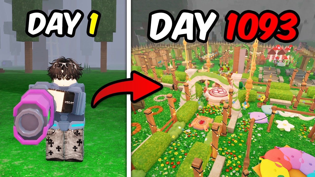 1093 Days to build BEST base in 99 Nights in the forest (Roblox Full Gameplay)