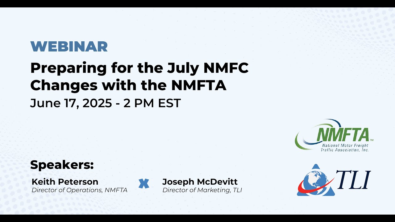 Preparing for the July NMFC Changes with the NMFTA - YouTube