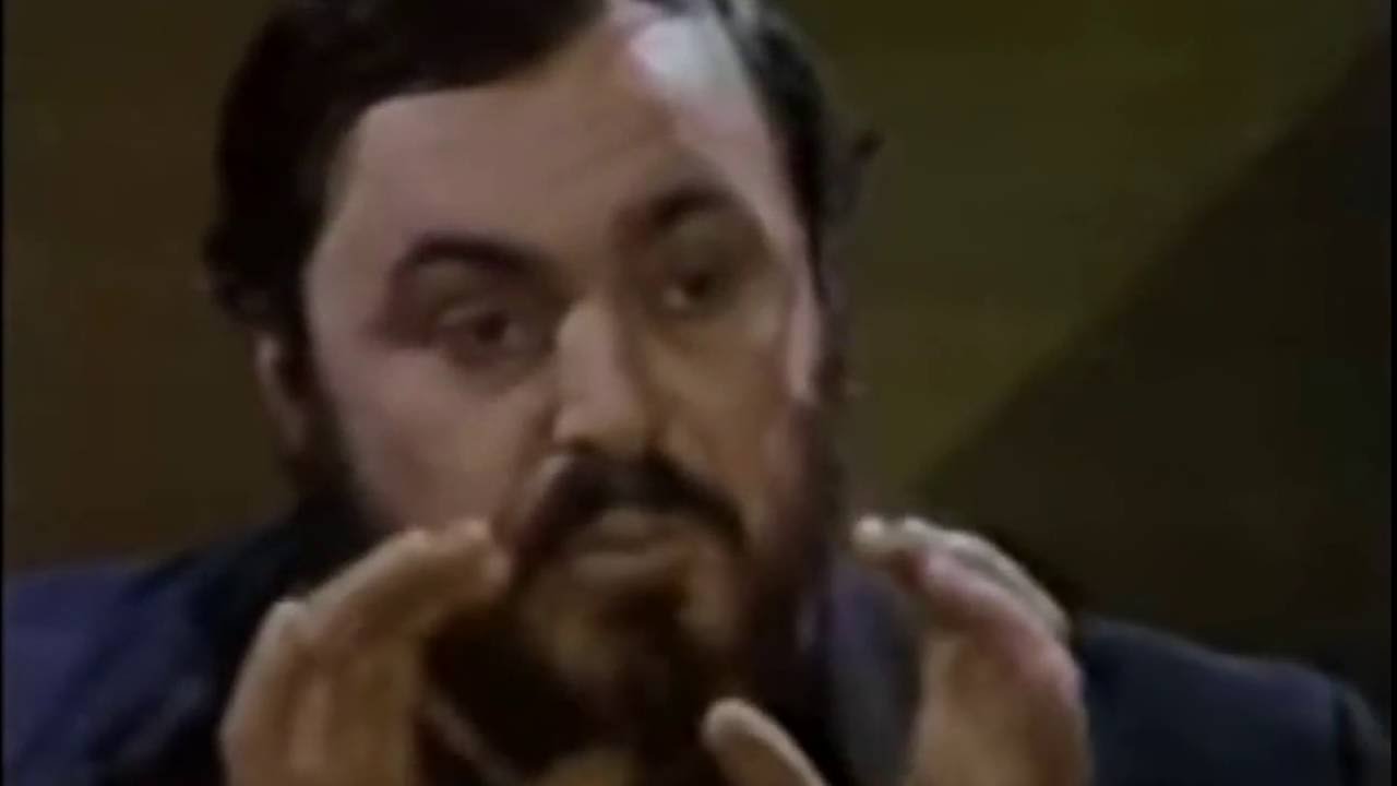 Luciano Pavarotti speaks about  Concentration, Diaphragm, Throat, Resonance.