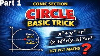 Conic Section Circle Basic Concept | Circle Equation Trick | TGT PGT maths#pgtmaths