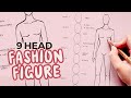 how to draw the fashion figure for beginners | 9 heads tutorial