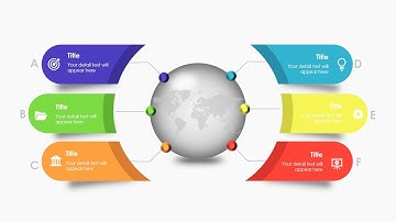 Create 6 Steps Rounded Rectangular Infographic Slide with shadow effect in PowerPoint
