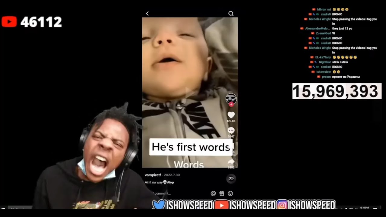 ishowspeed reacts to Little Baby First Words..😭