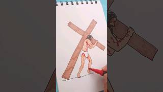 👉Dibuja a Jesús de Nazaret cargando la pesada cruz 🤕✝️