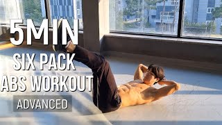 SIX PACK ABS Building 5 MIN Routine Advanced (Just follow it!)
