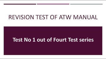 Test 1  Revision of AT Weld Manual |#ertrivendrakumar