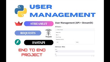 Streamlit + FastAPI + Requests: Complete User Management Project from Scratch