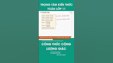 Công thức Cộng lượng giác? (DỄ NHỚ NHẤT)