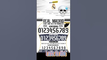 Font Vector Real Madrid 2026 Font, Svg,Eps,Pdf, Png, Otf, Ttf Real Madrid  Name Numbers Mbappé 9