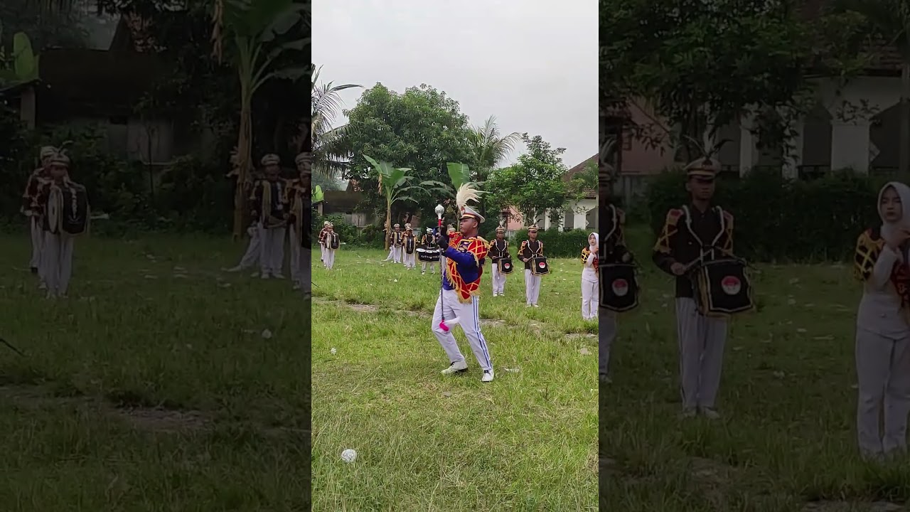 Drumband Major throws baton