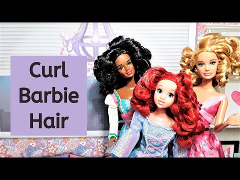 Como enrolar o cabelo Boneca com água quente | Barbie Tutorial Cabelo | DIY boneca penteados | Como eu enrolar o cabelo