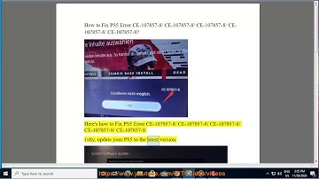 Fix PS5 Error CE-107857-8/ CE-107857-8/ CE-107857-8/ CE-107857-8/ CE-107857-8