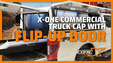 NEW FLIP UP DOOR for the X-ONE Drop-In Aluminum Commercial Truck Cap