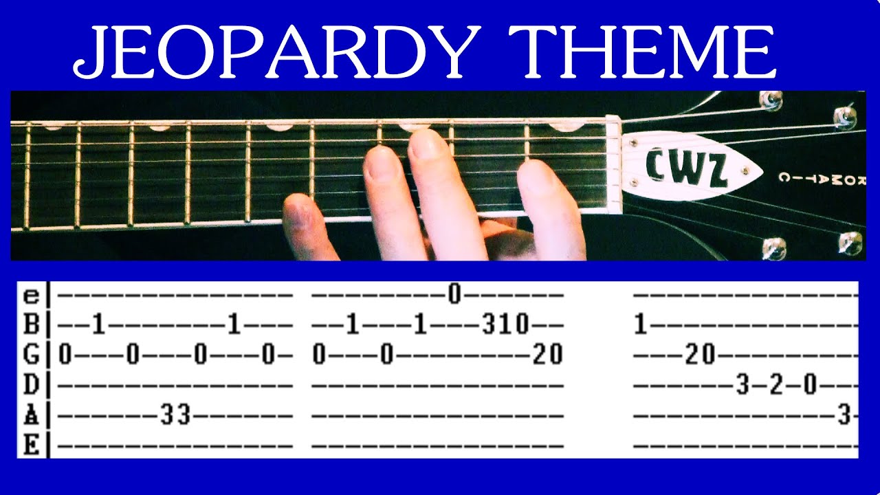 JEOPARDY Theme Music Guitar Cover Tab Lesson RIP Alex Trebek Tribute