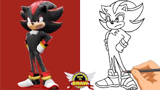 HOW TO DRAW SONIC'S SHADOW  How to Draw the Shadow from Sonic Movie - Sonic  The Hedgehog 