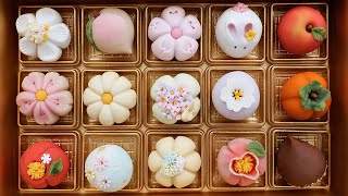 수제 화과자 Traditional Japanese Sweet Flower Cake Master Korean Dessert Store