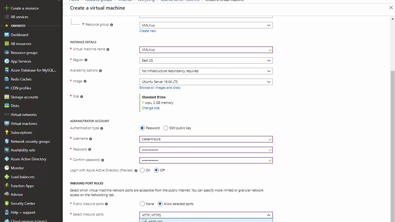 Criar uma VM Linux no Azure Via Portal - YouTube