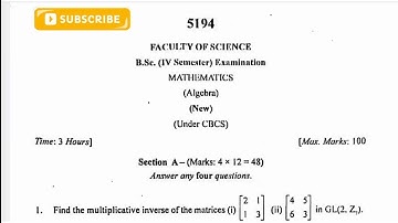 #Mathematics 4th semester(ku) #kakatiya#university #question #paper