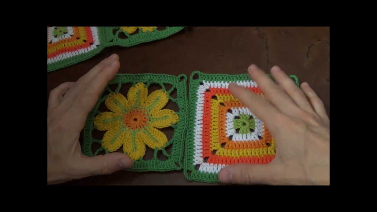 Come unire le piastrelle all'uncinetto tutorial (con ago e filo ... Bordure per granny square esagonale