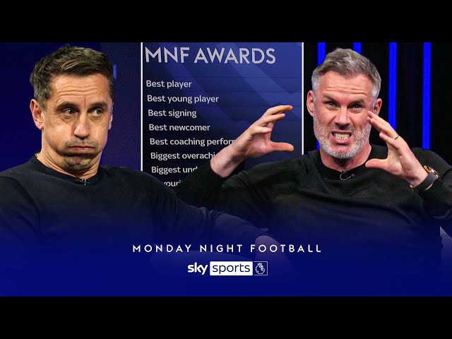 Jamie Carragher & Gary Neville hand out the MNF season awards! 👀🏆 class=