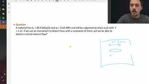 Worked example of using Griffith fracture equation with internal flaw size detection