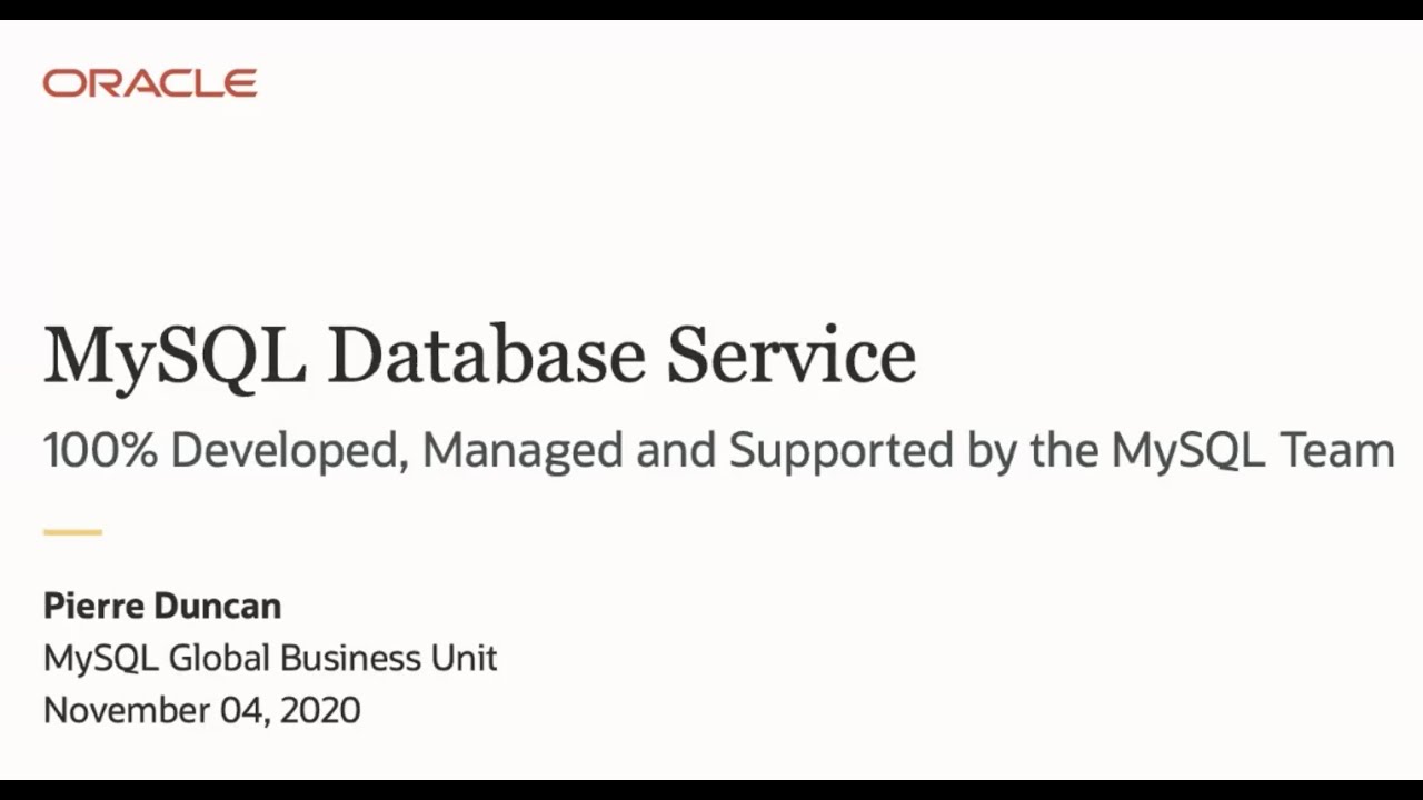 Top Reasons to use MySQL Database Service in the Oracle Cloud - YouTube
