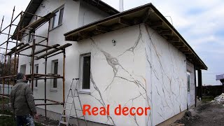 How to make a facade of a house with Calacatta Gold marble (2020)