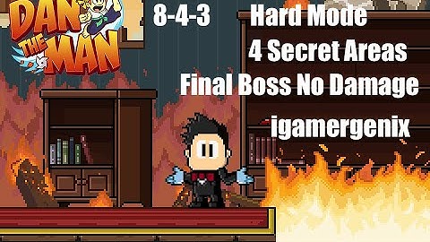 Dan the Man | Main Story Hard Mode | 8-4-3 | 4 Secret Areas + Final Boss No Damage
