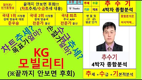 KG모빌리티(쌍용차003620)향후주가전망및4박자종합분석 추수기(추수)전문가
