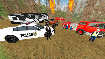 Police Save Campers from Forest Fire | Farming Simulator 22