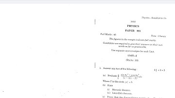 The University of Burdwan M.Sc. Physics 1st semester Question paper PDF