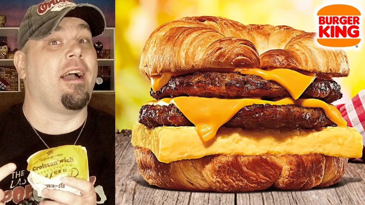 Burger King Double Sausage Egg & Cheese Croissan'wich Review - YouTube