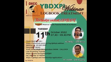 Live Streaming YBDXPI Webinar : Logbook Treatment