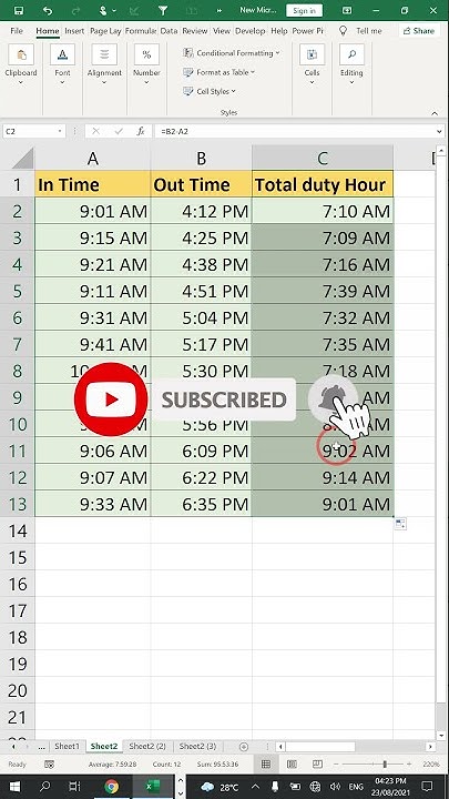 How to Calculate In Time and Out Time in Excel II Excel Shorts II - YouTube