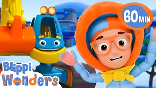 Snowy Excavator Song | Christmas Songs for Kids | BlippiWonders