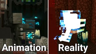 Animation vs Reality - Warden vs Wither and Piglin Nether Army