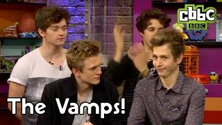 The Vamps answer random questions on CBBC!