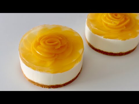 Easy No-Bake Cheese Cake with Peach Jelly     