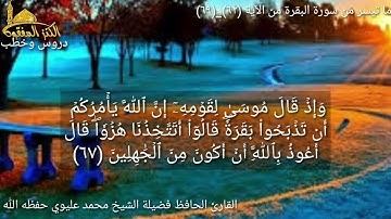 @مع القارئ الحافظ فضيلة الشيخ محمد عليوي يتلو علينا ماتيسر من سورة البقرة من الآية (٦٢)وحتى(٦٩)ص١٠