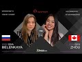 WGM Dina Belenkaya VS WGM Qiyu Zhou Blitz Match. Live commentary by WFM Alexandra Botez.