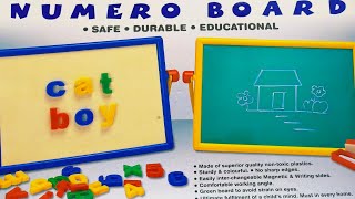 Magnetic letters and numbers with board