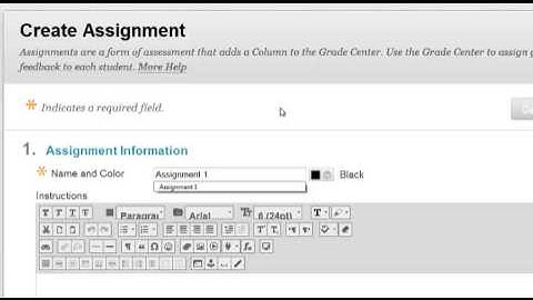 Blackboard 9.1.13: Create an Assignment in Blackboard