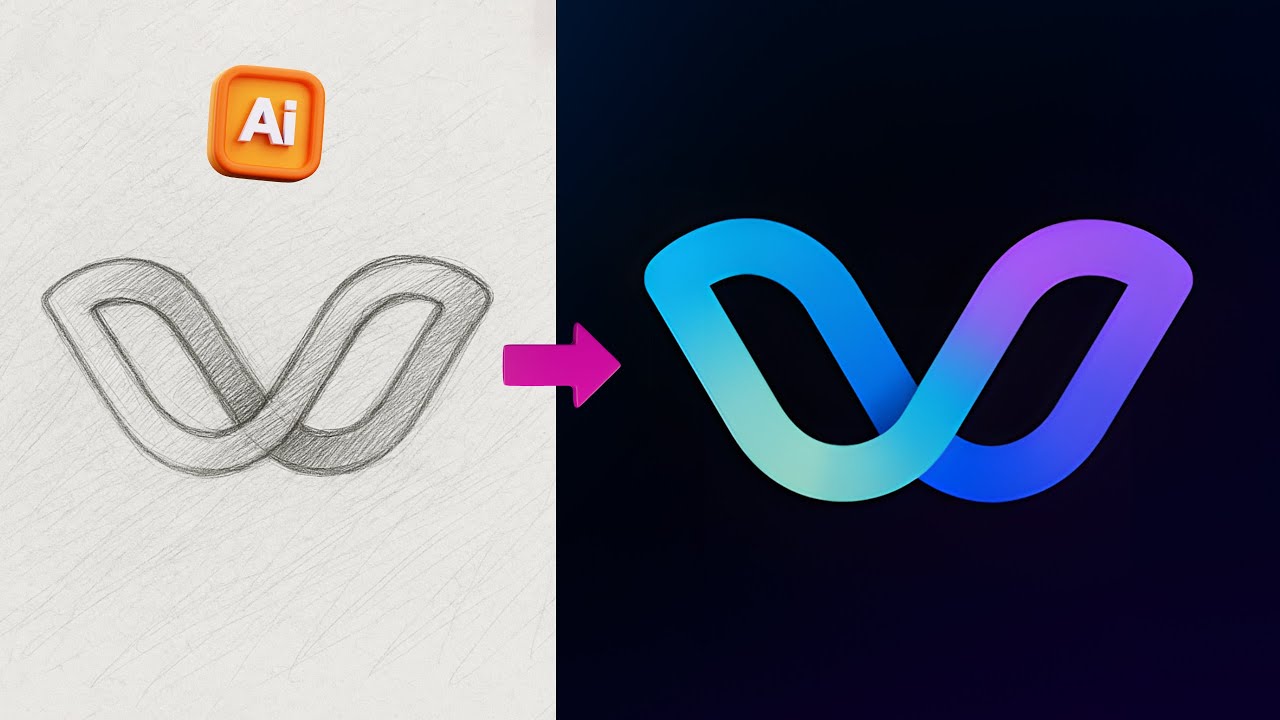 Adobe Illustrator Tutorial: Create a Vector Logo from a Sketch - YouTube