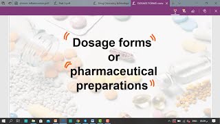 Dosage Forms  Drug forms   Lab 2