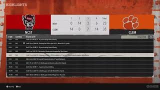 CFB 26 Dynasty Mode (15)Clemson vs NC State (Week 11)